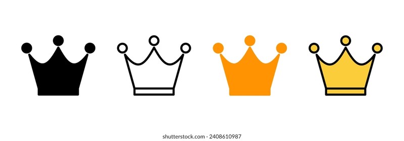 Vector de conjunto de iconos de corona. símbolo de la corona