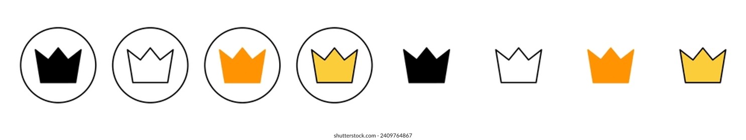 Crown icon set vector. crown sign and symbol