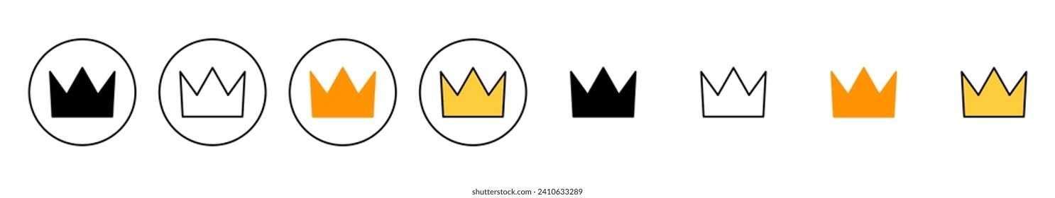 Crown icon set vector. crown sign and symbol