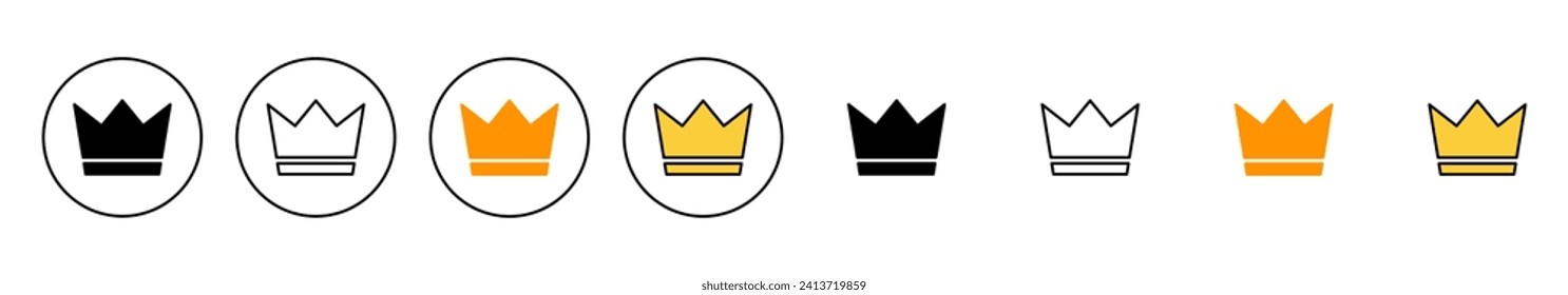 Vector de conjunto de iconos de corona. símbolo de la corona