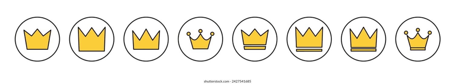 Conjunto de iconos de la corona vector. signo y símbolo de la corona