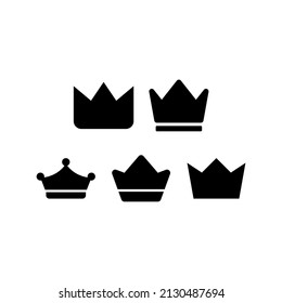 Crown Icon Set Vector Symbol Design Illustration