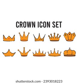 crown icon set vector template illustration logo design
