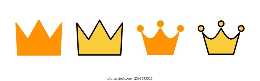 Krone Icon Set für Web- und Mobile-App. Kronenzeichen und -symbol