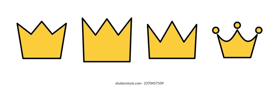 Crown icon set for web and mobile app. crown sign and symbol