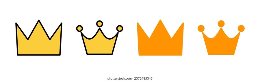 Crown icon set for web and mobile app. crown sign and symbol