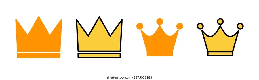Crown icon set for web and mobile app. crown sign and symbol