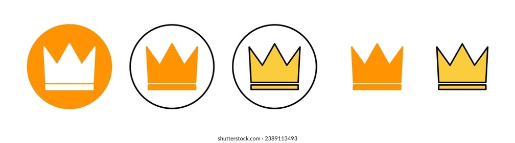 Crown icon set for web and mobile app. crown sign and symbol