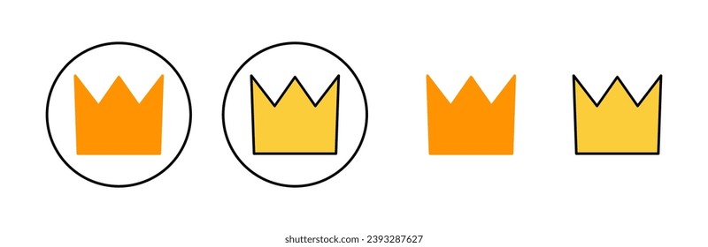 Crown icon set for web and mobile app. crown sign and symbol