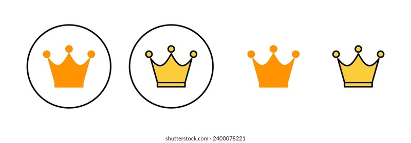 Crown icon set for web and mobile app. crown sign and symbol