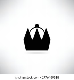 crown icon with shadow on gray background vector illustration