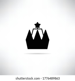 crown icon with shadow on gray background vector illustration