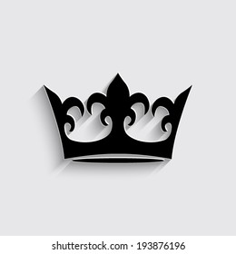 crown icon with shadow on a grey background