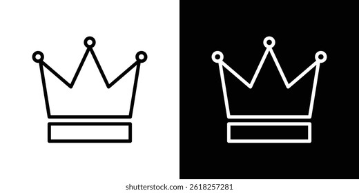 Crown icon shape graphic simple plain clipart symbol. thin line outline art