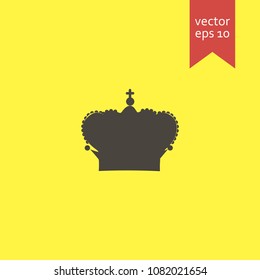 crown. crown icon. sign design. yellow background.