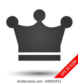 Crown icon. Crown sign. Simple flat logo of crown on white background. Vector illustration.