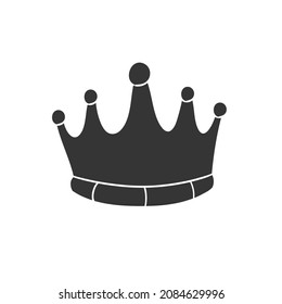 Crown Icon Silhouette Illustration. King Vector Graphic Pictogram Symbol Clip Art. Doodle Sketch Black Sign.