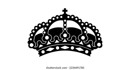 Crown icon silhouette on white background