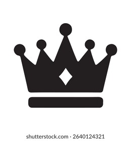 Crown icon silhouette vector illustration. Crown symbol design.