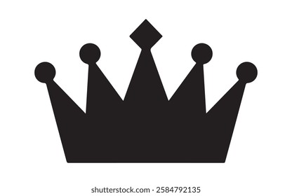 Crown icon silhouette vector on white background