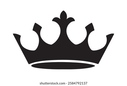 Crown icon silhouette vector on white background