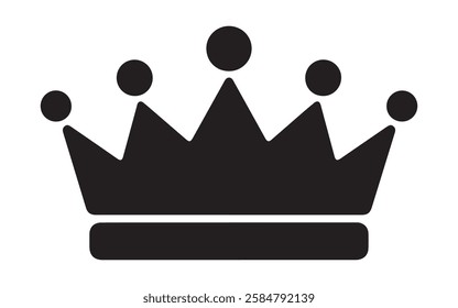 Crown icon silhouette vector on white background