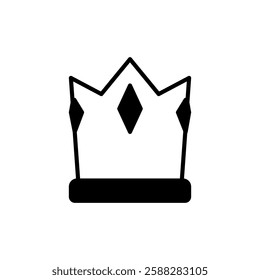 crown icon, simple flat style, illustration, logo sign symbol pictogram template, for ui or ux isolated on white for mobile app, editable