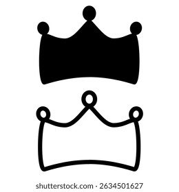 Icono de la corona, estilo plano simple, ilustración, Plantilla del pictograma del símbolo de la muestra del logotipo, para UI o UX aislado en blanco para el App móvil, editable