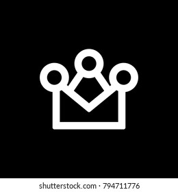 Crown icon for simple flat style ui design.