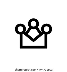Crown icon for simple flat style ui design.