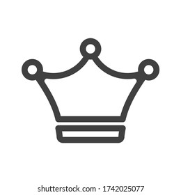 Crown icon. Simple linear image. Isolated vector on a white background.