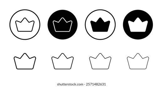 crown icon Simple outline illustration set