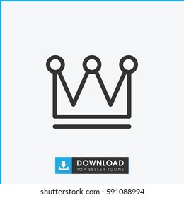Crown icon. Simple outline Crown vector icon. On white background.