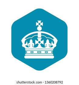 Crown icon in simple style isolated on white background. Power symbol
