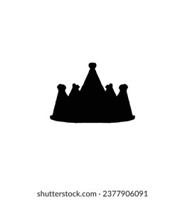 Crown icon. Simple style jewelry shop big sale poster background symbol. Luxury brand logo design element. Crown t-shirt printing. Vector for sticker.