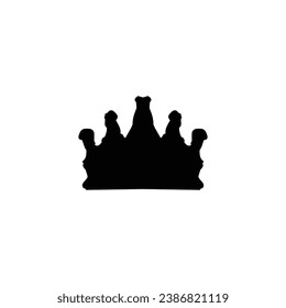 Crown icon. Simple style jewelry shop big sale poster background symbol. Luxury brand logo design element. Crown t-shirt printing. Vector for sticker.