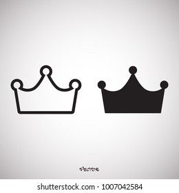 Crown icon. Single high quality outline symbol for web design or mobile app. Black outline pictogram on white background