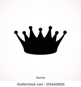 Crown icon. Single high quality outline symbol for web design or mobile app. Black outline pictogram on white background