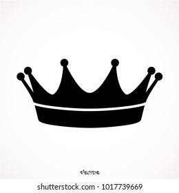 Crown icon. Single high quality outline symbol for web design or mobile app. Black outline pictogram on white background