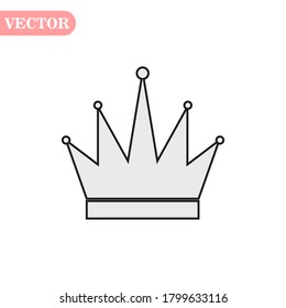 Krone Symbol. Einzelnes, qualitativ hochwertiges Umrisssymbol für Webdesign oder mobile App. Schwarzes Umriss-Piktogramm auf weißem Hintergrund