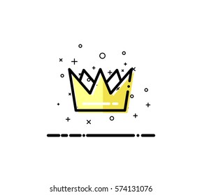 Crown icon. Single high quality outline symbol for web design or mobile app. Thin line sign for design logo. Black outline pictogram on white background