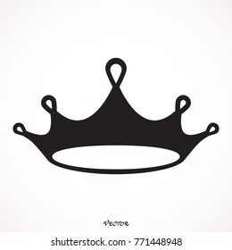 Crown icon. Single high quality outline symbol for web design or mobile app. Black outline pictogram on white background