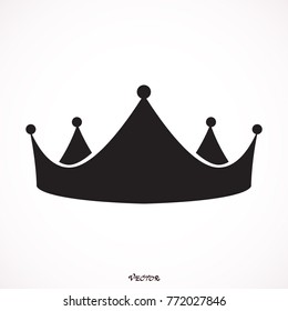 Crown icon. Single high quality outline symbol for web design or mobile app. Black outline pictogram on white background