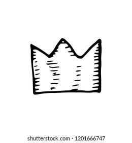 crown icon. sketch isolated object.