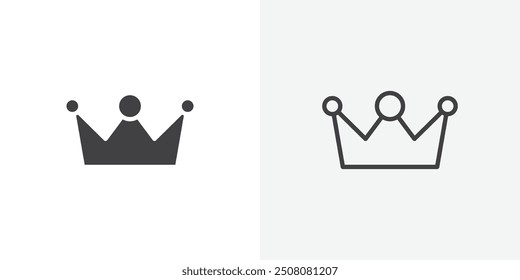 Crown icon in solid and outlined style