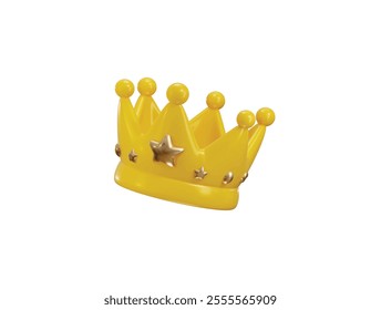 Crown Icon with stars icon 3d Render concept of Winner and king queen crown icon Vector Illustration