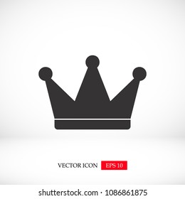 crown icon, stock vector illustration flat design style