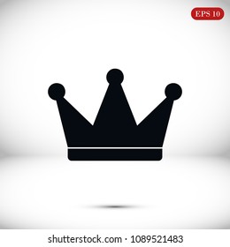 crown icon, stock vector illustration flat design style