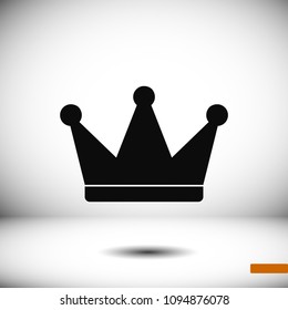 crown icon, stock vector illustration flat design style