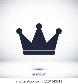 crown icon, stock vector illustration flat design style